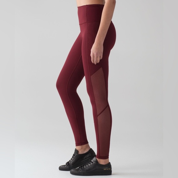 lululemon athletica Pants - Lululemon Body Con Tight Deep Rouge | Size 4
